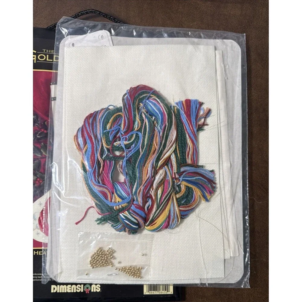 Vintage Dimensions Gold Heavenly Angel Stocking Cross Stitch Kit #8450 1994 USA